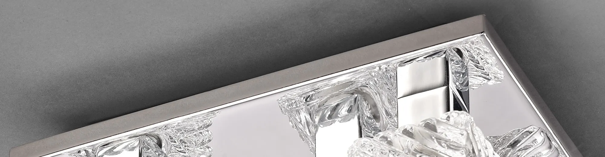 Accor Glass Square Ceiling Flush 5 Light Polished Chrome D0162  Deco Accor